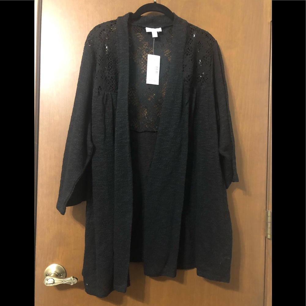 Plus size- Knit black cardigan